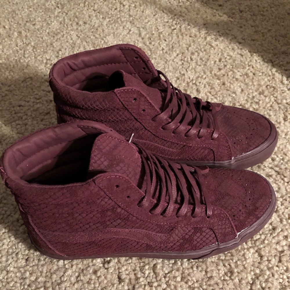 COPY - Maroon snake print Vans Sk8 Hi